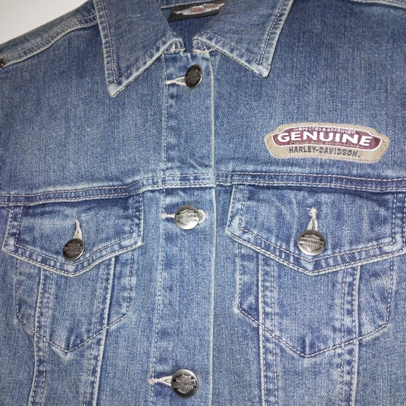 Harley-Davidson Jeans Jacket XS Fade Look - Picture 4 of 6